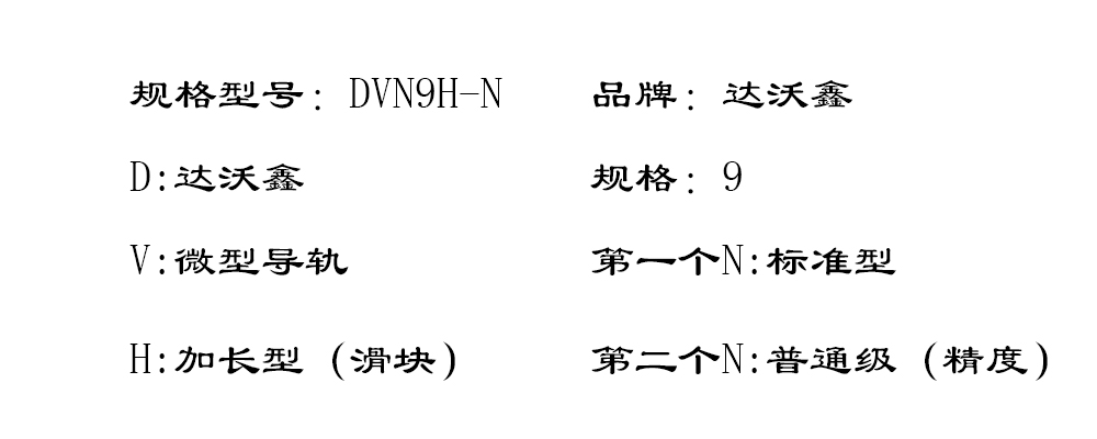 DVN9H-N微型導(dǎo)軌參數(shù)圖片
